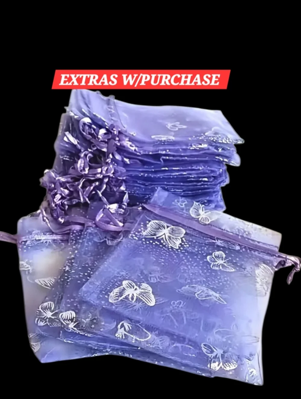 20ct. 3.97x4.72 Lavender Butterfly Organza Gift Bags -